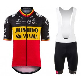 Fahrradbekleidung Radtrikot Kurzarm + Trägershorts 2021 Team Jumbo-Visma N001